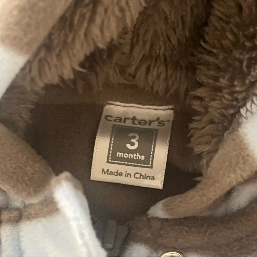 Carters boys 3 months blue‎ and brown snow suit